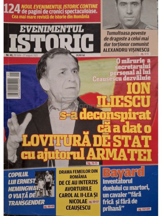 Evenimentul istoric, vol. 41 (Editia: 2021)