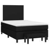 Cumpara ieftin Pat box spring cu saltea, negru, 120x190 cm, catifea
