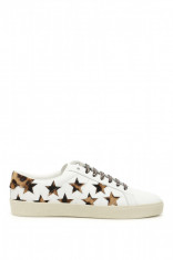 Adidasi dama Saint Laurent, Saint laurent animalier stars sl/06 sneakers 533729 0M5F0 9299 Alb foto