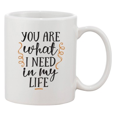 Cana alba personalizata &amp;#039;You are what I need in my life&amp;#039;, INOVATIX&amp;reg;. 330ml foto
