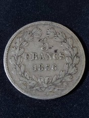 Franța 1836 B - 5 Franci - Monedă de argint