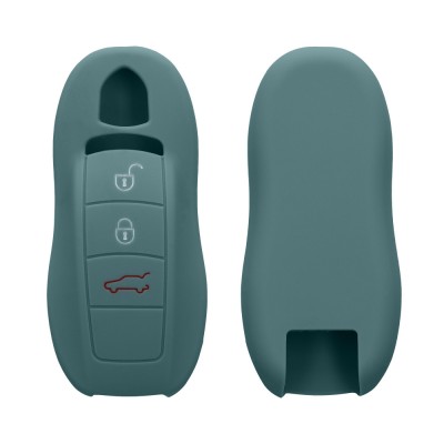 Husa Cheie Auto Kwmobile pentru Peugeot 3 Butoane, Verde inchis, Silicon, KWM000008IA003C foto