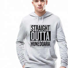 Hanorac Barbati Gri - Straight Outta Hunedoara - M