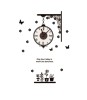Ceas de perete decorativ Vintage, Autocolant 40cm, Negru, Mecanism Quartz, Stil Modern, Afisaj Analogic, Cifre Arabe