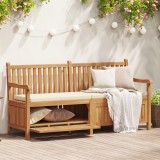 vidaXL Bancă de grădină cu șemineu cu depozitare Maro 228 x 60 x 90 cm