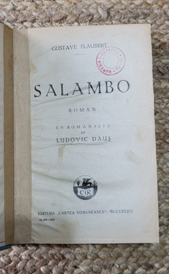 GUSTAVE FLAUBERT - SALAMBO ( 1930 ) foto