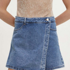 Answear Lab fustă și pantaloni denim mini, drept