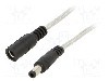 Cablu alimentare DC, DC 5,5/2,5 mufa, DC 5,5/2,5 soclu, transparent, 3m, BQ CABLE - DC.EXT.8600.0300