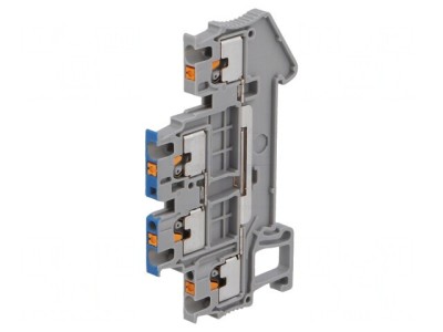 Conector &amp;Icirc;mbinare Șine 0,14-1,5mm&amp;sup2; 4 Borne Gri TS35 foto