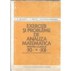 Culegere de exercitii si probleme de analiza matematica pentru clasele a XI-a si a XII-a - D. M. Batinetu, I. V. Maftei