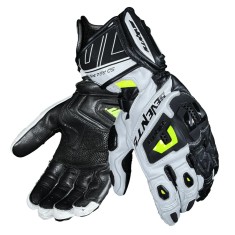 Manusi barbati Racing vara Seventy model SD-R24 Pista negru/alb/galben fluor, S (7 cm)