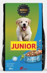 Hrana uscata pentru caini junior, boabe catei cu proteine, Mikan Junior, 10 kg