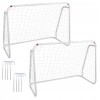 Set 2 porti de fotbal metalice, 96x124cm, profil 28mm, cu elemente de fixare Household NewTrend, Oem