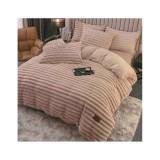 Cumpara ieftin Lenjerie de Pat Cocolino , Cearceaf cu Elastic, 4 Piese, Blană de Iepure Artificială, Cappuccino - JOJ669