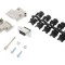 Conector D-Sub 9 Pin Mamă unghi 45&deg; cu terminal şurub pe cablu