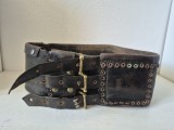 Chimir Vechi din Piele (Șerpar) &ndash; 105 cm &ndash; Accesoriu Port Popular Autentic Maramures / Transilvania &ndash; 3 Catarame