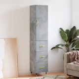 vidaXL Dulap &icirc;nalt, gri beton, 34,5x34x180 cm, lemn prelucrat