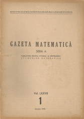 Romania, Gazeta Matematica, seria A, nr. 1/1972 foto