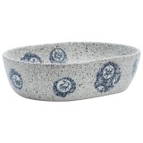 Cumpara ieftin Lavoar de blat, gri si albastru, 47x33x13 cm, ceramica, oval
