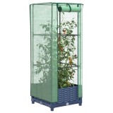 VidaXL Strat &icirc;nălțat cu husă de seră, aspect ratan, 40x40x123 cm