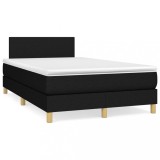 Cumpara ieftin Pat box spring cu saltea, negru, 120x200 cm, textil