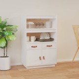 vidaXL Dulap &icirc;nalt, alb, 67x40x108,5 cm, lemn masiv de pin