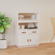 vidaXL Dulap &icirc;nalt, alb, 67x40x108,5 cm, lemn masiv de pin 820158