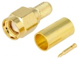 Conector SMA mufă tată drept RG58 aurit crimpat