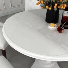 vidaXL Folie de protecție masă, transparent, &Oslash; 80 cm, PVC, 2 mm