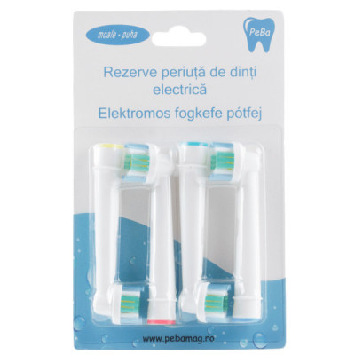 Rezerve periuță de dinți electrică Pebadent 3D White, compatibil cu Oral-B, 4 buc foto