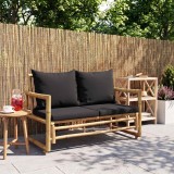 Cumpara ieftin Banca de gradina cu perne, 115 cm, bambus