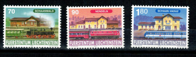 Liechtenstein 1997 - Trenuri, cai ferate, serie neuzata foto