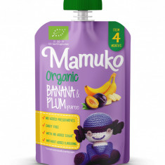 Piure de banane si prune bio 100g Mamuko