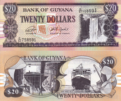 GUYANA 20 dollars ND (2018) UNC!!! foto