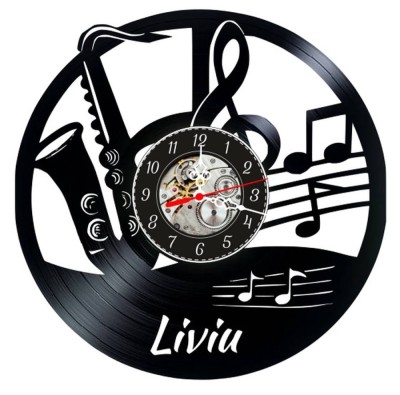 SAXOFONIST-ceas de perete(PERSONALIZABIL) foto