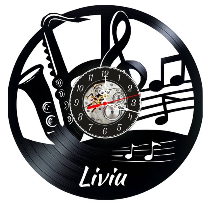 SAXOFONIST-ceas de perete(PERSONALIZABIL)