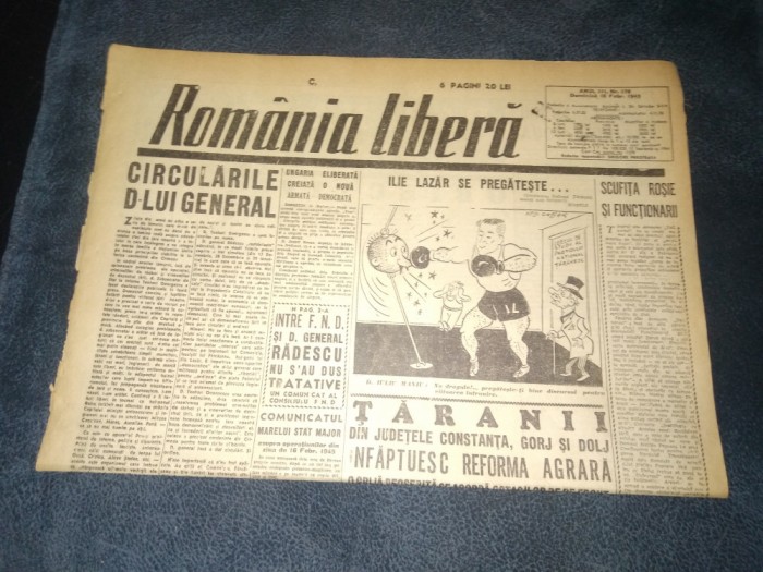 ZIAR ROMANIA LIBERA 18 FEBRUARIE 1945