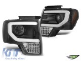 Set de faruri tuning potrivit pentru Ford F150 2008-2014 cu baza neagra, stanga si dreapta Performance AutoTuning