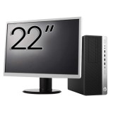 Pachet Calculator Second Hand HP EliteDesk 800 G3 Tower, Intel Core i3-6100 3.70GHz, 8GB DDR4, 256GB SSD, DVD-ROM + Monitor 22&amp;quot; NewTechnology Med