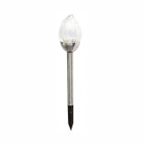 Lampa solara LED RGB Hoff, inox, sticla, H 38.5 cm, gri, exterior