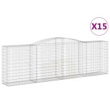 Cumpara ieftin Cosuri gabion arcuite 15 buc, 400x50x120/140cm, fier galvanizat