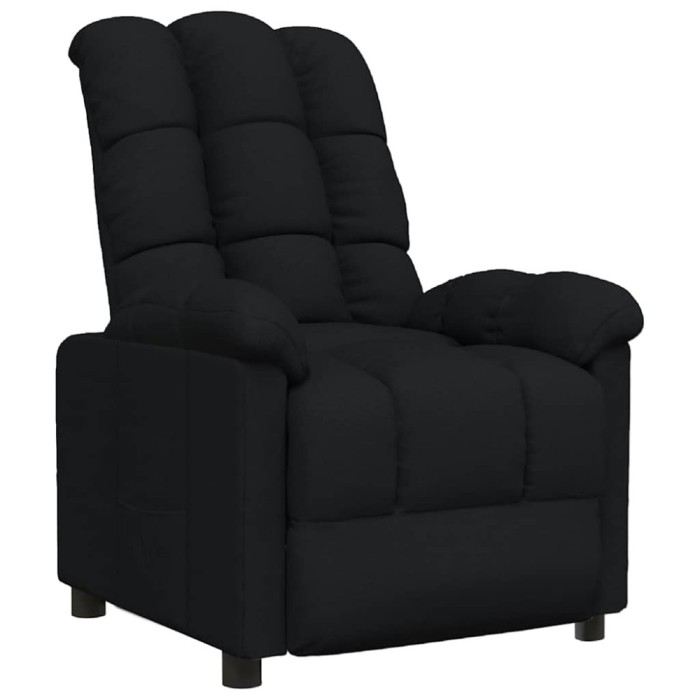Fotoliu rabatabil, negru, material textil