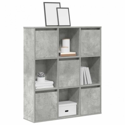 Gossi biblioteca, gri beton, 89x24x101,5 cm, lemn prelucrat foto