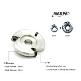 Disc sculptura polizor unghiular freza 98 mm trei dinti 12mm forma rotunda