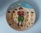 Farfurie ceramica din Sao Pedro do Corval, Protugalia, semnata M: Beisinho