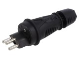 Conector Alimentare AC Mufă Tată 2P+PE 250V 16A Negru