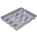 Suport pentru tacamuri cu 5 compartimente, Gri, Plastic 26,5x34x4,5cm, CMCLASS