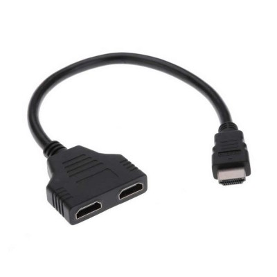 Splitter HDMI cu 2 iesiri elSales ELS-SPL2 , rezolutie Full HD , cablu 20 cm , negru foto