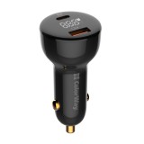 ColorWay - Car Charger (CW-CHA044PD-BK) - USB, Type-C, Super Fast Charge, 100W, LED Display, Auto ID Chip - Black