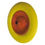Cumpara ieftin Roata din poliuretan pentru roaba, fara camera, portocalie,, 300 mm x 8&quot;